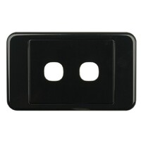 Wall Plate Two Gang Plate - Black