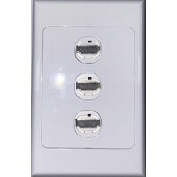 3 Gang Wall plate with HDMI inserts