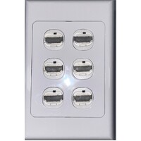 6 Gang Wall plate with HDMI inserts