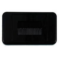 Flush Wall Plate with Brushed Entry for Cables - Black